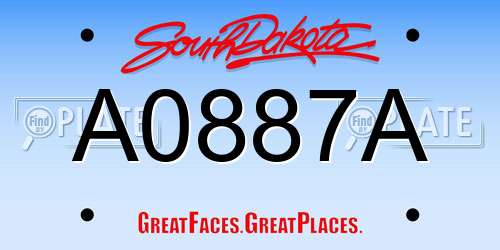 A0887A South Dakota License Plate