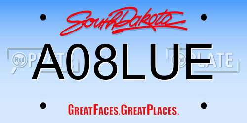 A08LUE South Dakota License Plate