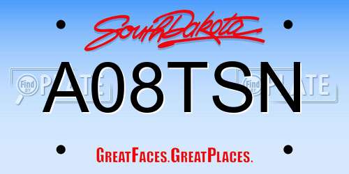A08TSN South Dakota License Plate