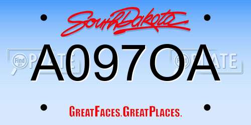 A097OA South Dakota License Plate