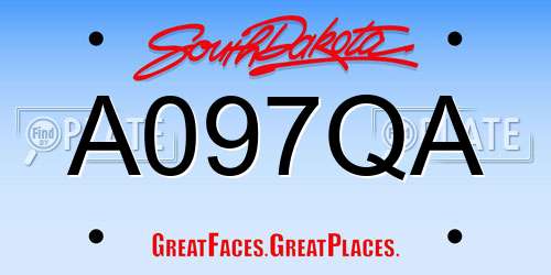 A097QA South Dakota License Plate