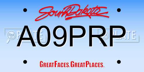 A09PRP South Dakota License Plate