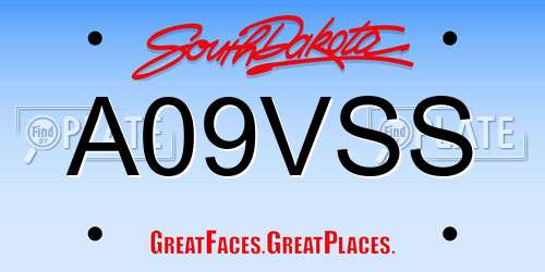 A09VSS South Dakota License Plate