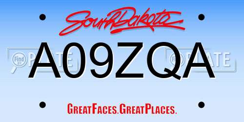 A09ZQA South Dakota License Plate