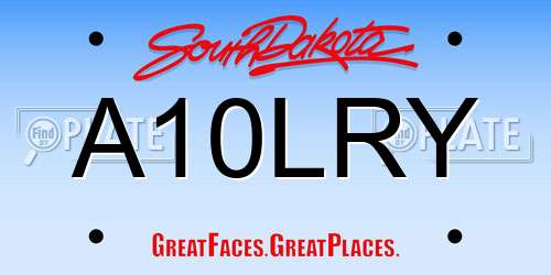 A10LRY South Dakota License Plate
