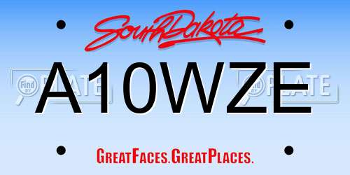 A10WZE South Dakota License Plate