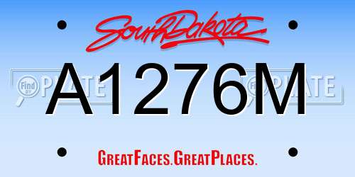 A1276M South Dakota License Plate