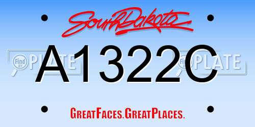 A1322C South Dakota License Plate