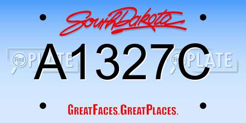 A1327C South Dakota License Plate