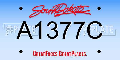 A1377C South Dakota License Plate