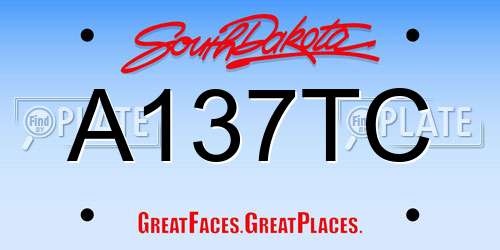 A137TC South Dakota License Plate