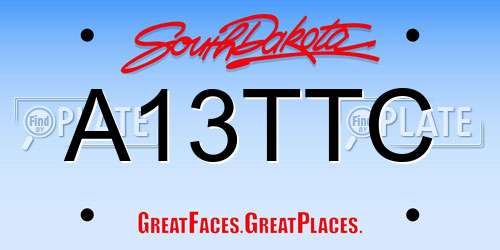 A13TTC South Dakota License Plate