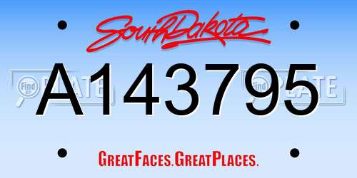 A143795 South Dakota License Plate