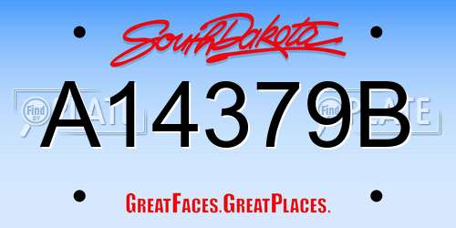 A14379B South Dakota License Plate