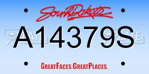 A14379S South Dakota License Plate