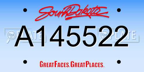 A145522 South Dakota License Plate