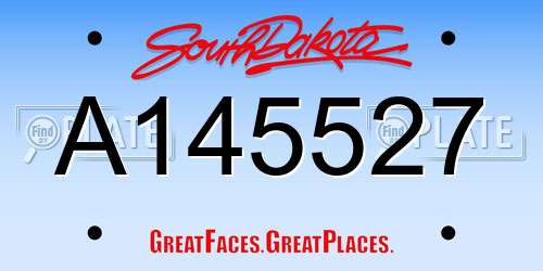 A145527 South Dakota License Plate