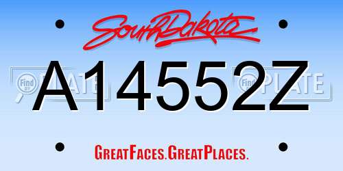 A14552Z South Dakota License Plate