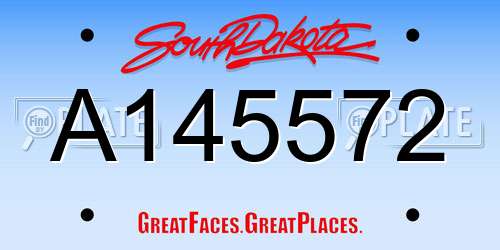 A145572 South Dakota License Plate
