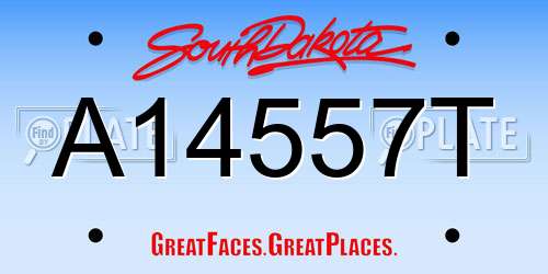 A14557T South Dakota License Plate
