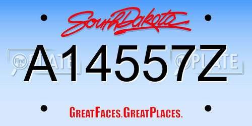 A14557Z South Dakota License Plate