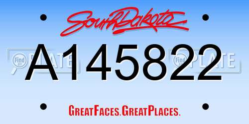 A145822 South Dakota License Plate