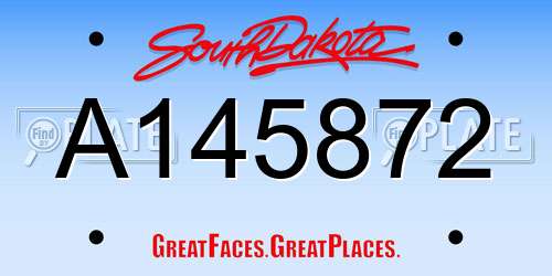 A145872 South Dakota License Plate