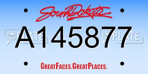 A145877 South Dakota License Plate