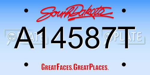 A14587T South Dakota License Plate