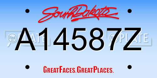 A14587Z South Dakota License Plate
