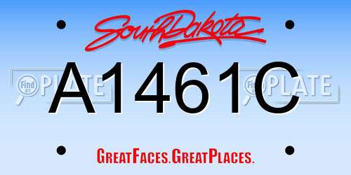 A1461C South Dakota License Plate