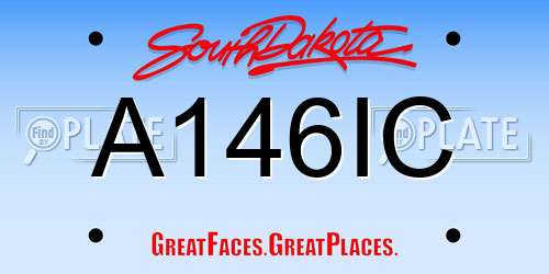 A146IC South Dakota License Plate