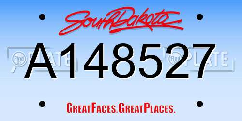 A148527 South Dakota License Plate