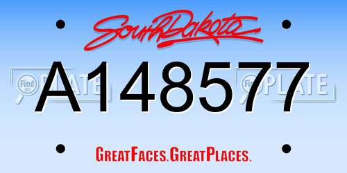 A148577 South Dakota License Plate