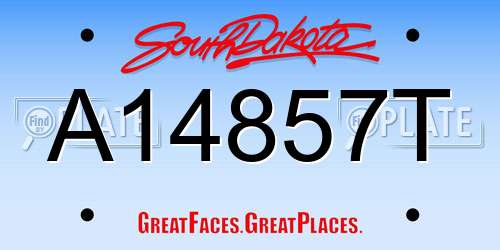 A14857T South Dakota License Plate
