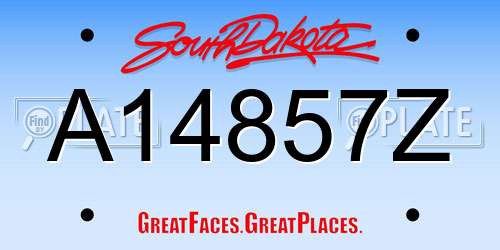 A14857Z South Dakota License Plate