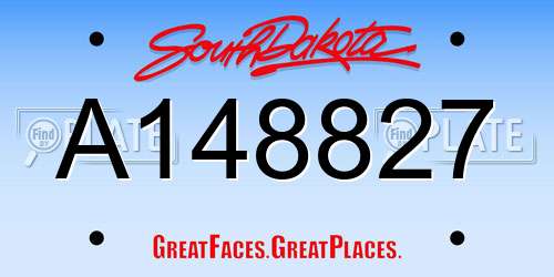 A148827 South Dakota License Plate