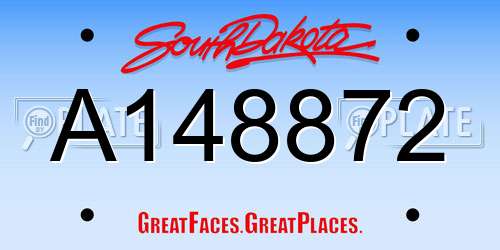A148872 South Dakota License Plate