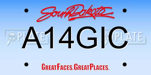 A14GIC South Dakota License Plate