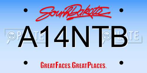 A14NTB South Dakota License Plate