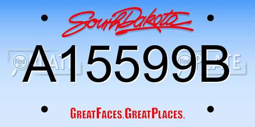 A15599B South Dakota License Plate