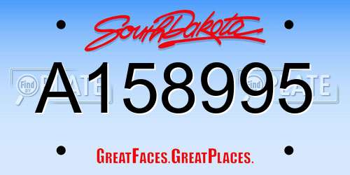 A158995 South Dakota License Plate