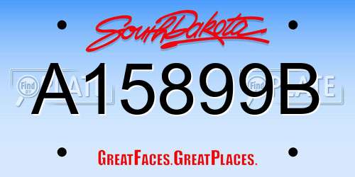 A15899B South Dakota License Plate