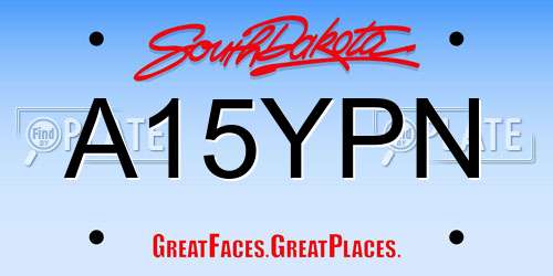 A15YPN South Dakota License Plate
