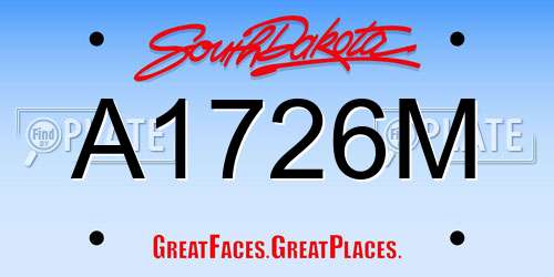 A1726M South Dakota License Plate