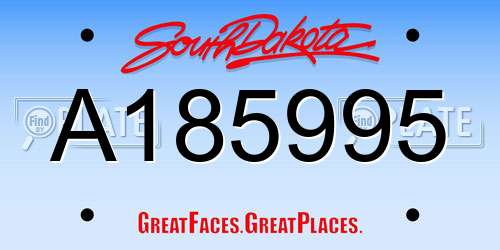 A185995 South Dakota License Plate