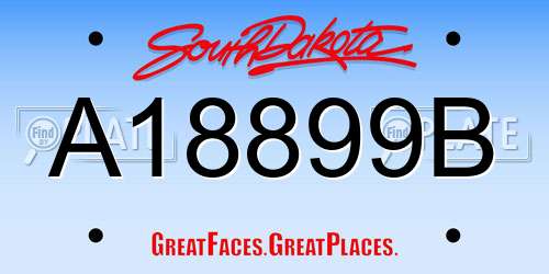 A18899B South Dakota License Plate