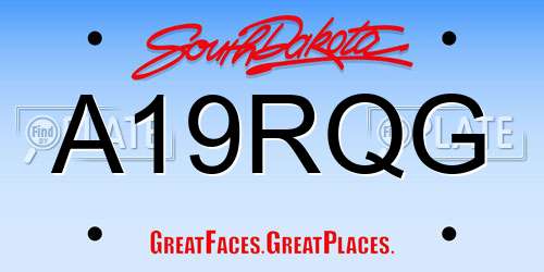 A19RQG South Dakota License Plate