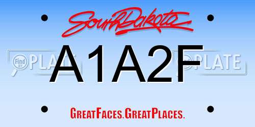 A1A2F South Dakota License Plate