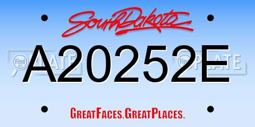 A20252E South Dakota License Plate